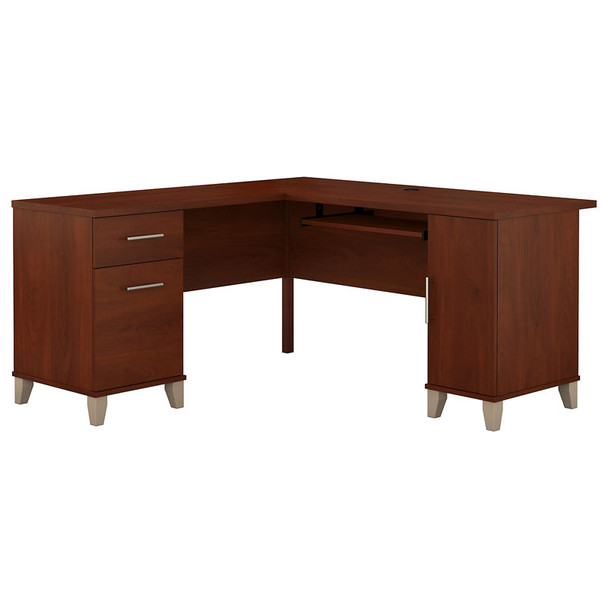 Bush Somerset Collection L-Shaped Desk 60" Hansen Cherry - WC81730K