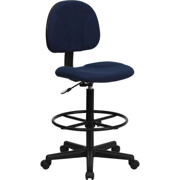 Flash Furniture Fabric Ergonomic Drafting Stool Navy Blue Pattern - BT-659-NVY-GG