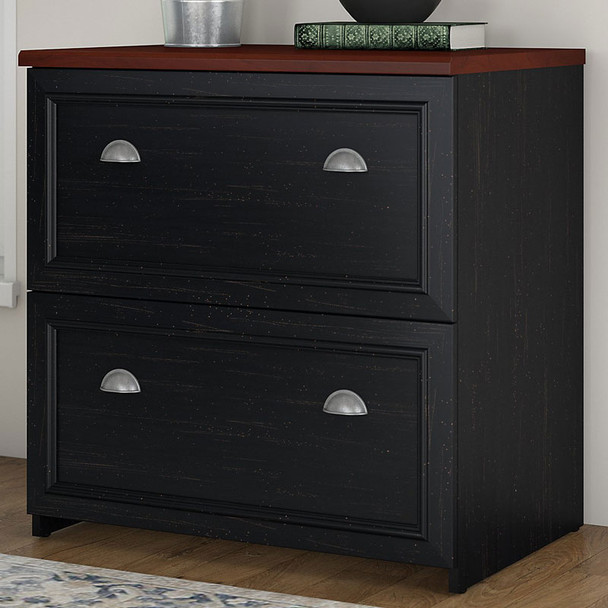 Bush Furniture Fairview Lateral File Cabinet in Antique Black - WC53981-03