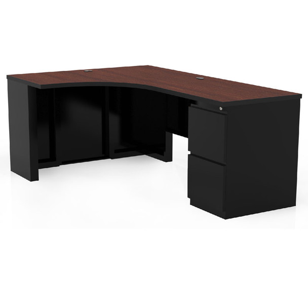 Mayline CSII J-Table 30"D Return Left with One File/File Pedestal - C343L3