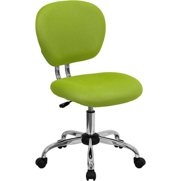 Flash Furniture Mid-Back Apple Green Mesh Task Chair with Chrome Base - H-2376-F-GN-GG