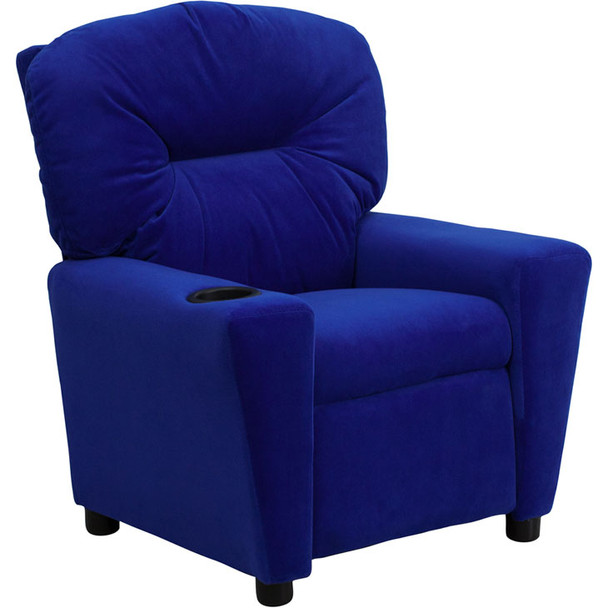 Flash Furniture Contemporary Kid's Recliner with Cup Holder Blue Microfiber - BT-7950-KID-MIC-BLUE-GG