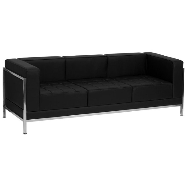 Flash Furniture Imagination Series Contemporary Black Leather Sofa - ZB-IMAG-SOFA-GG
