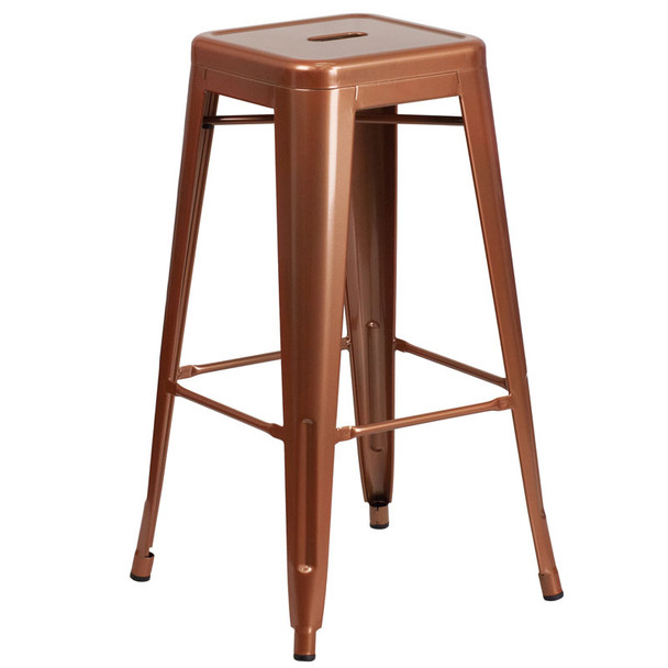 Flash Furniture Copper Metal Indoor-Outdoor Barstool 30"H - ET-BT3503-30-POC-GG