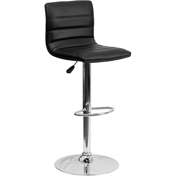 Flash Furniture Vinyl Adjustable Height Barstool Black - CH-92023-1-BK-GG