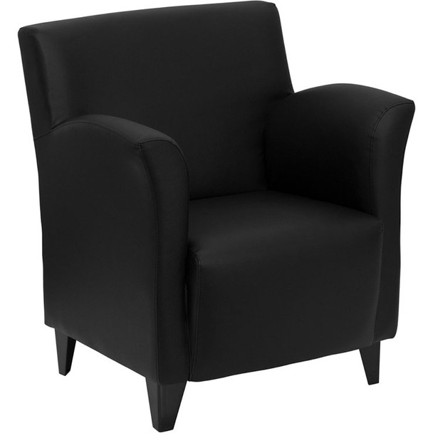 Flash Furniture Roman Series Black Leather Reception Chair - ZB-ROMAN-BLACK-GG