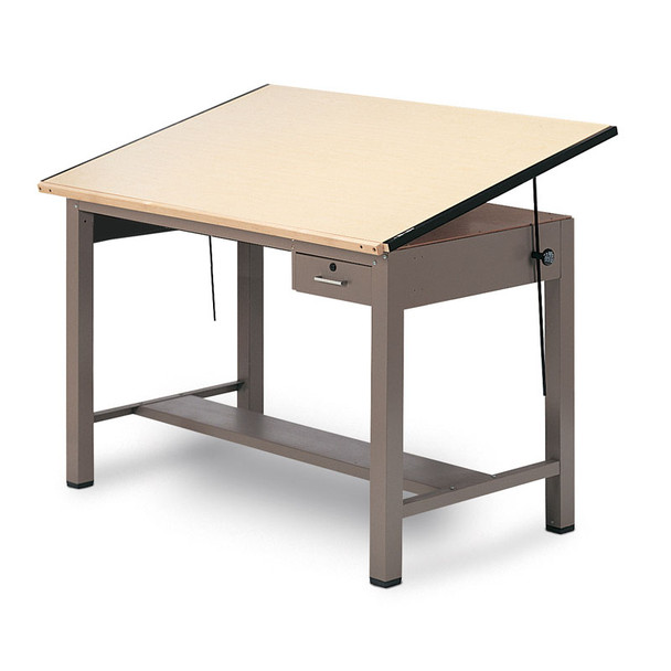 Mayline Ranger Steel Four-Post Drafting Table with Tool Drawer 60" - 7736A