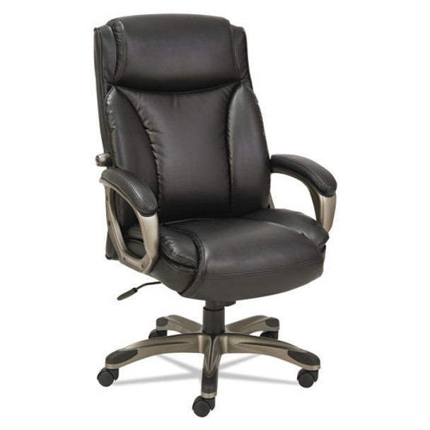 Alera Veon Series Executive High-Back Leather Chair with Coil Spring Cushioning Black - VN4119