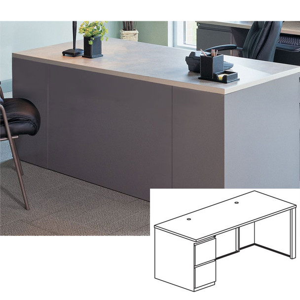 Mayline CSII Rectangular Desk with File/File Pedestal 30D x 72W - C1373