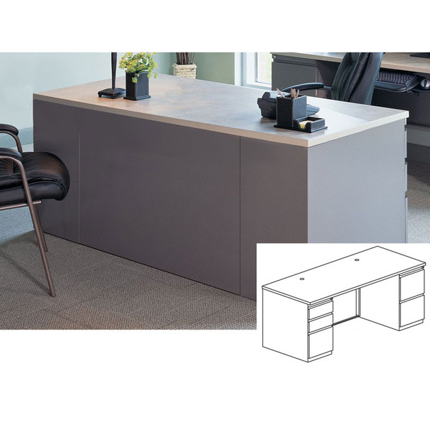 Mayline CSII Rectangular Desk with 2 Pedestals 30D x 60W (1 B/B/F and 1 F/F) - C1355