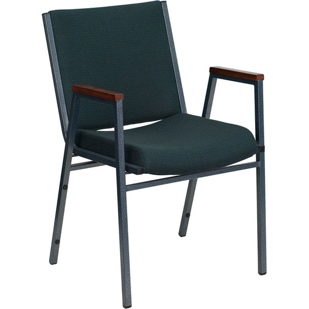 Flash Furniture HERCULES Series Heavy Duty Patterned Stack Chair with Arms Green - XU-60154-GN-GG