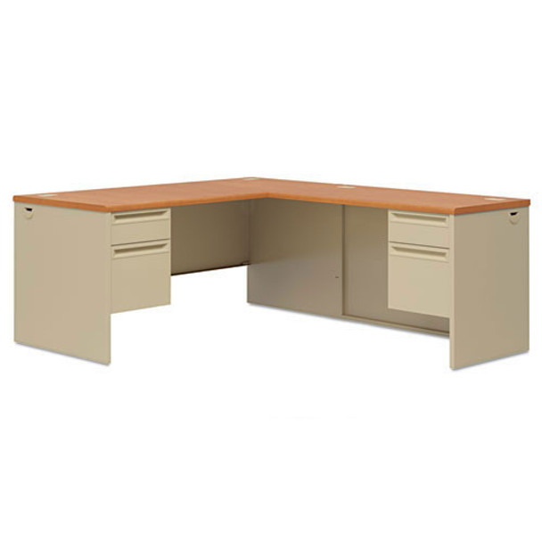 HON 38000 L-Shaped Metal Desk Workstation with Return on Right - 38292L_38215R