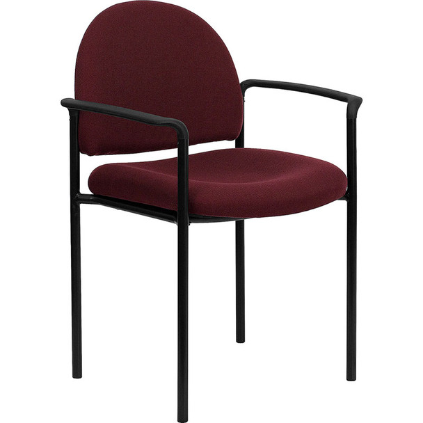 Flash Furniture Burgundy Fabric Stacking Chair with Arms - BT-516-1-BY-GG