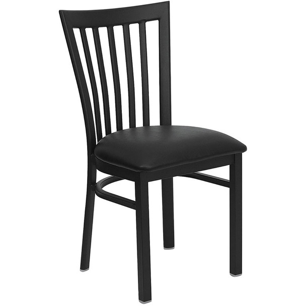 Flash Furniture School House Metal Restaurant Chair with Black Vinyl Seat - XU-DG6Q4BSCH-BLKV-GG