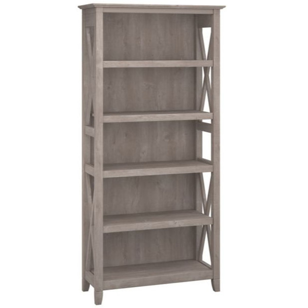 Bush Key West Bookcase 5-shelf Washed Gray - KWB132WG-03