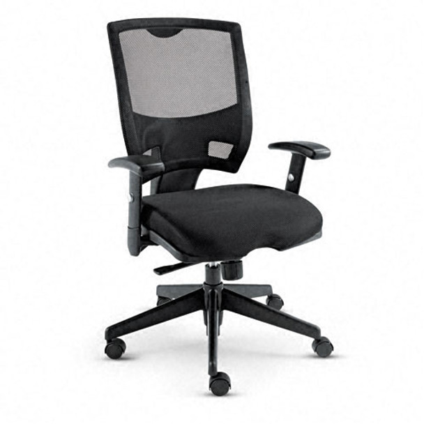 Alera Epoch Mesh Mid-Back Swivel / Tilt Multifunctional Chair Black - EP42ME10B