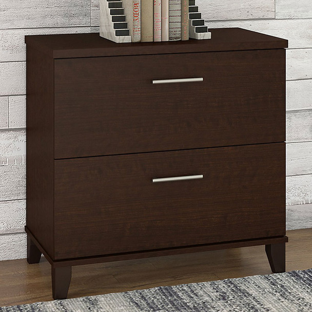 Bush Somerset Collection Lateral File Mocha Cherry - WC81880