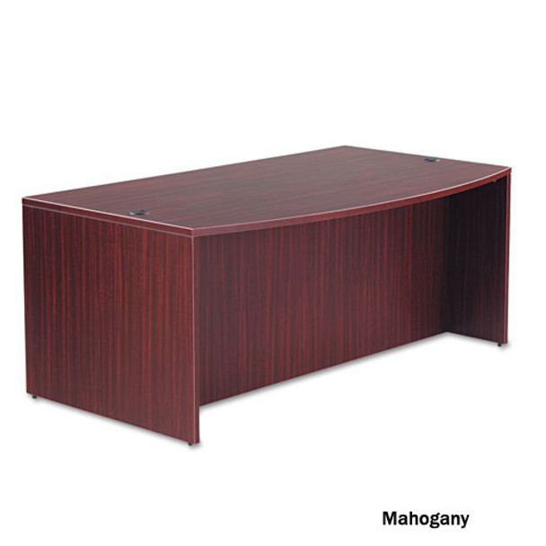 Alera Valencia Collection Executive Bow Front Desk Shell 72" Mahogany - ALE-VA227236MY