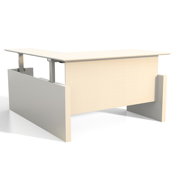 Mayline Medina Height-Adjustable Straight Desk w Return 72" Textured Sea Salt - MNT51H-TSS