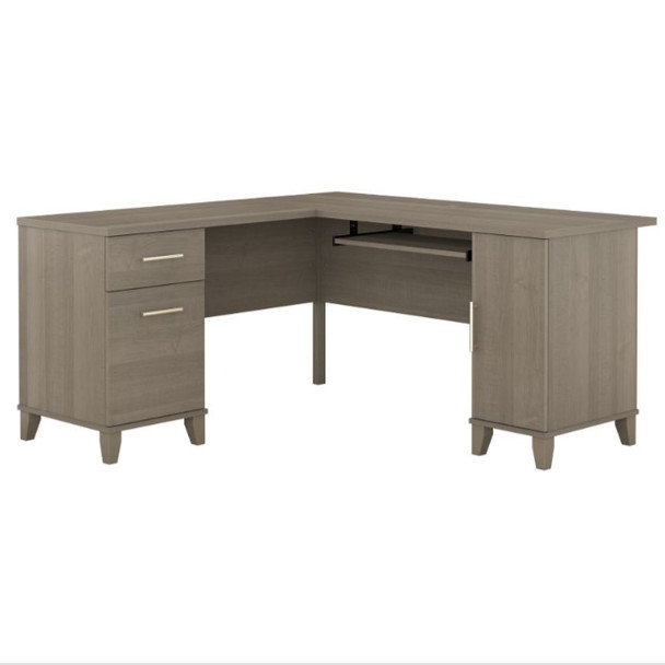 Bush Somerset Collection L-Shaped Desk 60" Ash Gray - WC81630K