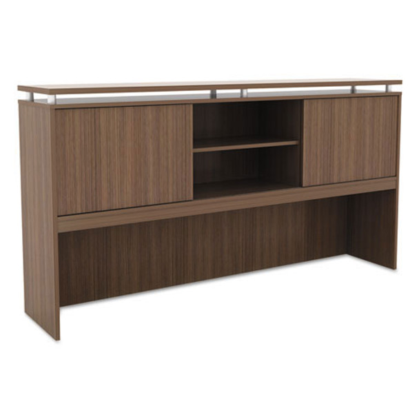 Alera SedinaAG Series 66" Hutch with Sliding Doors Modern Walnut - SE266615WA