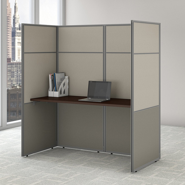 Bush Business Furniture Easy Office Cubicle Desk 60"W x 66"H Closed Panels Workstation - EODH260MR-03K