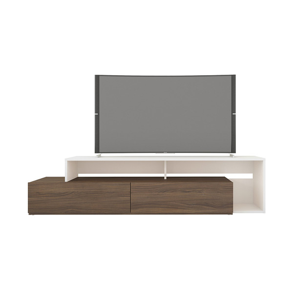 Nexera Tonik Collection TV stand 72-inch, Walnut & White - 112040