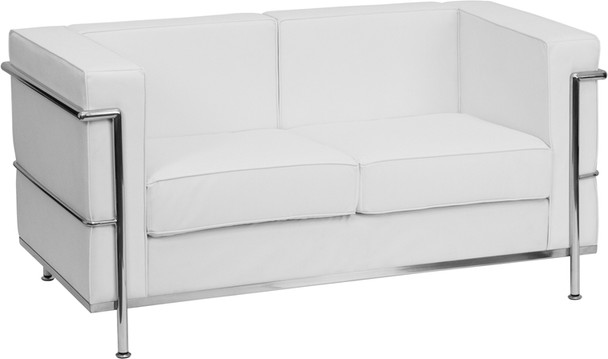 Flash Furniture Hercules Regal Series Contemporary White LeatherSoft Loveseat - ZB-REGAL-810-2-LS-WH-GG