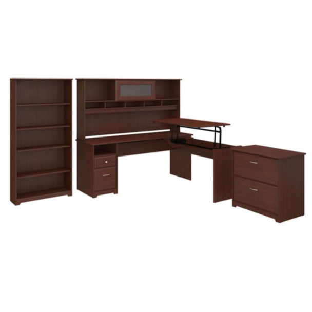 Bush Cabot Collection 72"W L-Shaped Computer Desk w Hutch and Storage - CAB055HVC