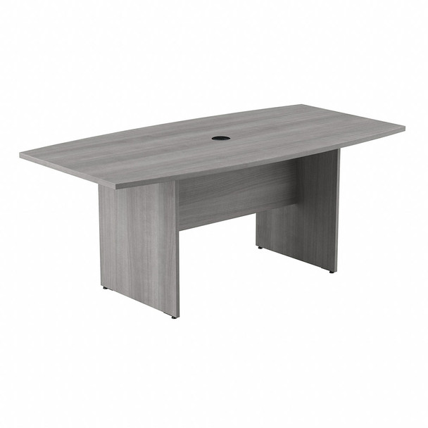 Bush Business Furniture 72W x 36D Boat Top Conference Table w Wood Base Platinum Gray - 99TB7236PG