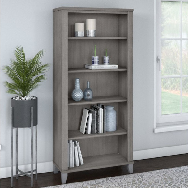 Bush Furniture Somerset Bookcase 5-Shelf Platinum Gray - WC81265