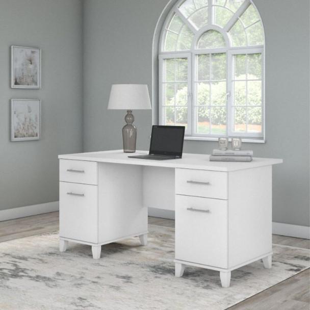 Bush Furniture Somerset 60W Office Desk with Drawers White - WC81928K