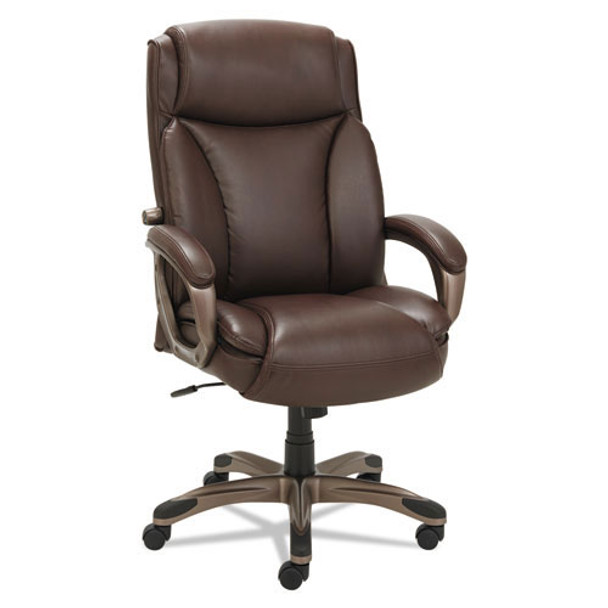 Alera Veon Executive High-Back Leather Chair Bronze Base - VN4159