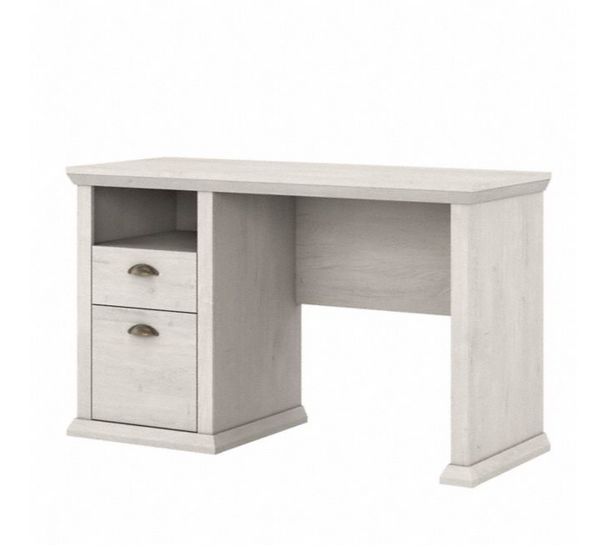 Bush Furniture Yorktown 50W Home Office Desk with Storage in Linen White Oak - WC40423-03