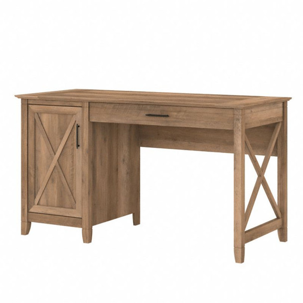 Bush Key West 54W Computer Desk with Keyboard Tray and Storage Reclaimed Pine - KWD154RCP-03