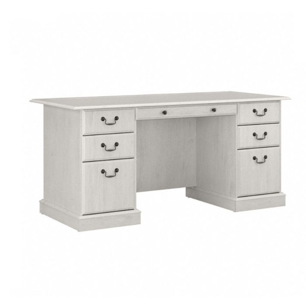 Bush Saratoga Collection Manager's Desk 66" Linen White Oak - EX45766-03K