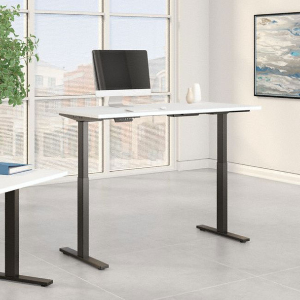 Bush Furniture Move 60 Series 60W x 30D Height Adjustable Table Standing Desk - M6S6030WHBK