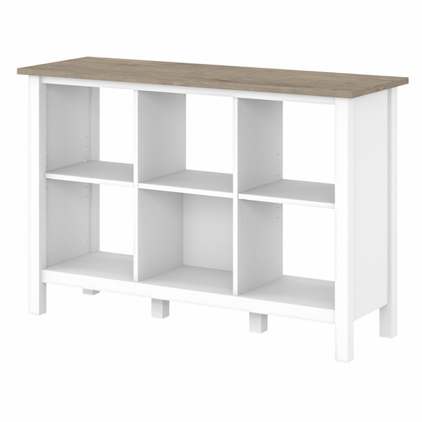 Bush Furniture Mayfield 6 Cube Bookcase Shiplap Gray - MAB145GW2-03