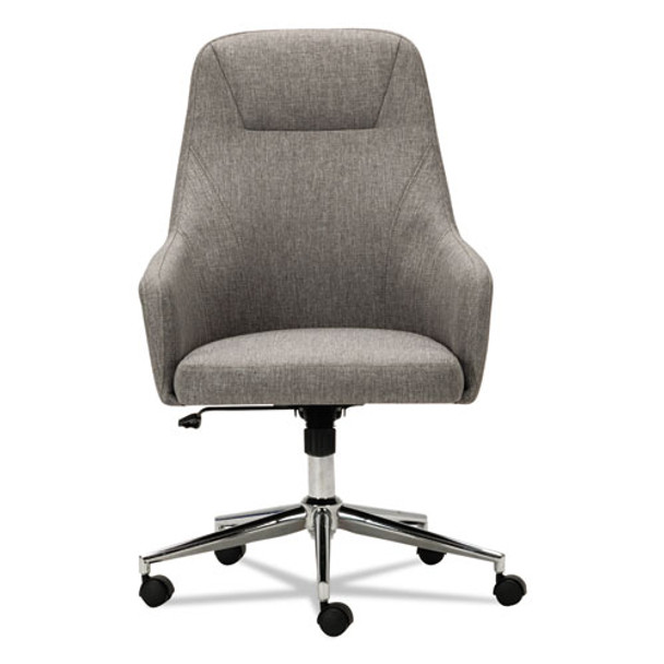 Alera Captain Series High-Back Chair Supports up to 275 lbs Gray Tweed Seat Gray Tweed Back Chrome Base - ALECS4151