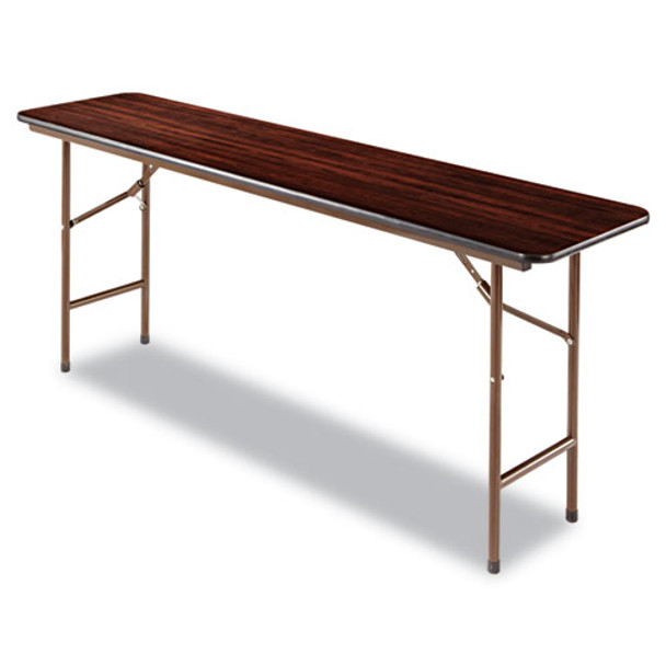 Alera Wood Folding Table Rectangular 71 7/8w x 17 3/4d x 29 1/8h Mahogany - ALEFT727218MY