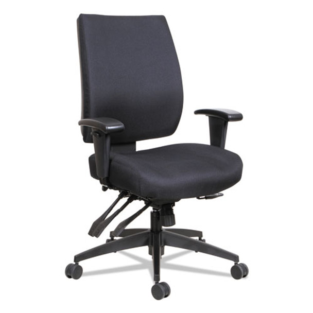 Alera Wrigley Series High Performance Mid-Back Multifunction Task Chair Up to 275 lbs Black Seat/Back Black Base - ALEHPM4201