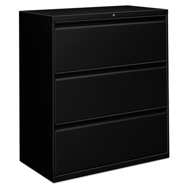 Alera Three-Drawer Lateral File Cabinet 36w x 18d x 39.5h Black - ALELF3641BL