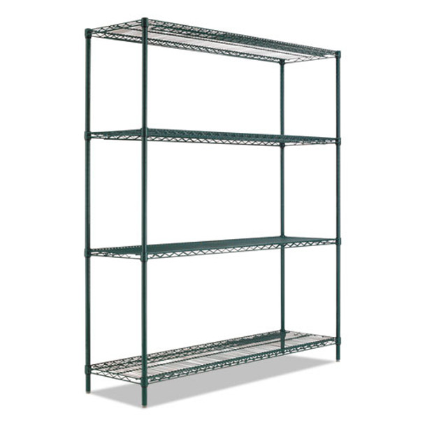 Alera BA Plus Wire Shelving Kit 4 Shelves Black Anthracite Plus - ALESW207224BA