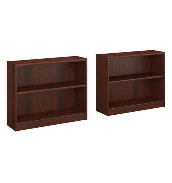 Bush Universal Bookcases Collection 2 Shelf Bookcase Set of 2 Vogue Cherry - UB001VC