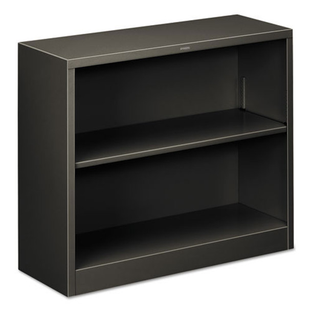 HON Metal Bookcase, Two-Shelf, 34-1/2w x 12-5/8d x 29h, Charcoal - S30ABCS