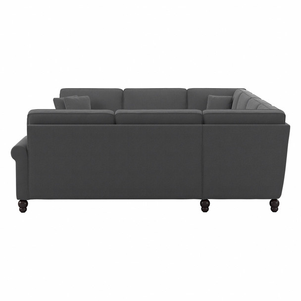 Bush Furniture 125W U Shaped Sectional Couch Charcoal Gray - CVY123BCGH-03K