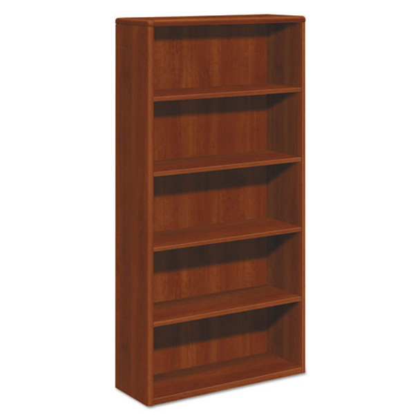 HON 10700 Series Wood Bookcase Five Shelf 71" x  36" Cognac - 10755CO