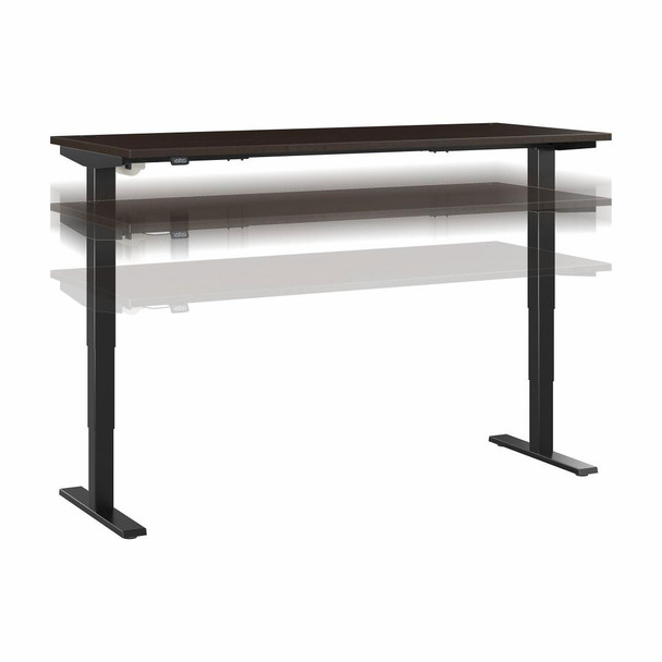 Move 40 Series by Bush Business Furniture 72W x 30D Height Adjustable Standing Desk Mocha Cherry / Black - M4S7230MRBK