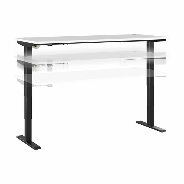 Move 40 Series by Bush Business Furniture 72W x 30D Height Adjustable Standing Desk White / Black - M4S7230WHBK