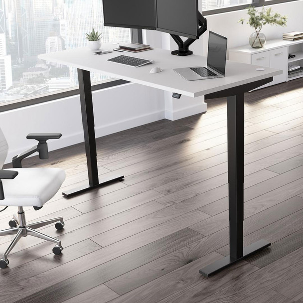 Move 40 Series by Bush Business Furniture 72W x 30D Height Adjustable Standing Desk White / Black - M4S7230WHBK Move 40 Series by Bush Business Furniture 72W x 30D Height Adjustable Standing Desk White / Black - M4S7230WHBK